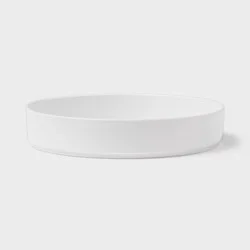 42oz Plastic Dinner Bowl White - Threshold™: Dishwasher & Microwave Safe, Round Shallow Bowl, 9.125" Diameter
