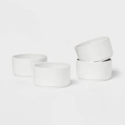 4pc 10oz Plastic Stella Mini Snack Bowl White - Threshold™: Dishwasher & Microwave-Safe, Solid Round Design