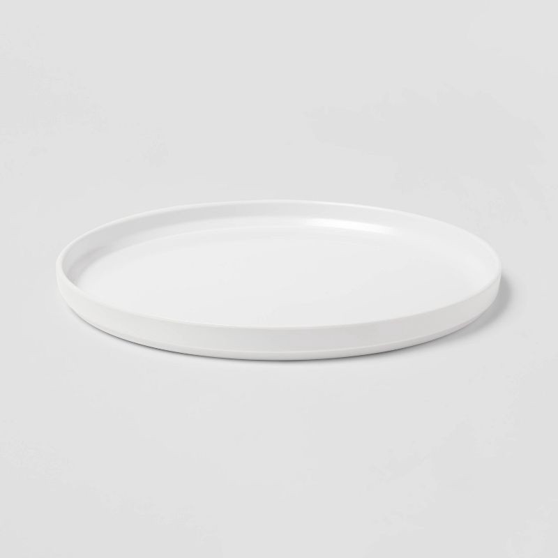 slide 3 of 3, 10.5" Plastic Stella Dinner Plate White - Threshold™: Recycled PET, Round, Dishwasher & Microwave Safe, 1 ct