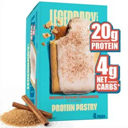 Legendary Foods Gluten Free and Keto Friendly Protein Pastry - Brown Sugar Cinnamon - 8.6oz/4ct