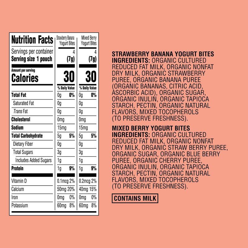 slide 5 of 5, Organic Freeze-Dried Strawberry Banana And Mixed Berry Yogurt Bites - 2oz/8ct - Good & Gather™, 8 ct; 2 oz