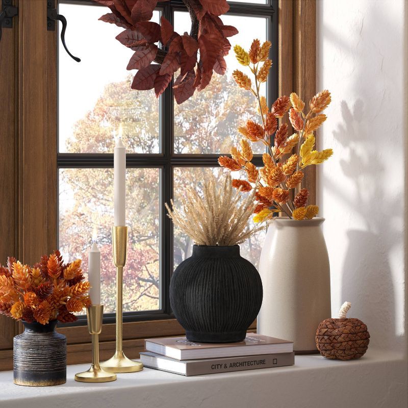 slide 4 of 4, Small Hops Arrangement in Ceramic Pot Black - Threshold, 1 ct