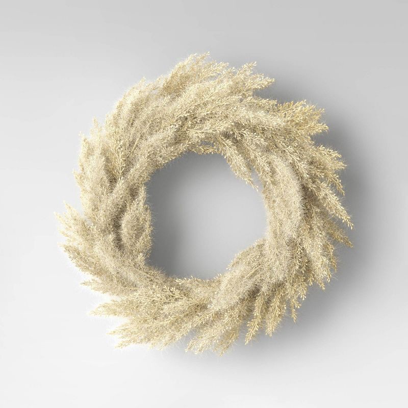 slide 1 of 3, Fall Grass Wreath - Threshold, 1 ct