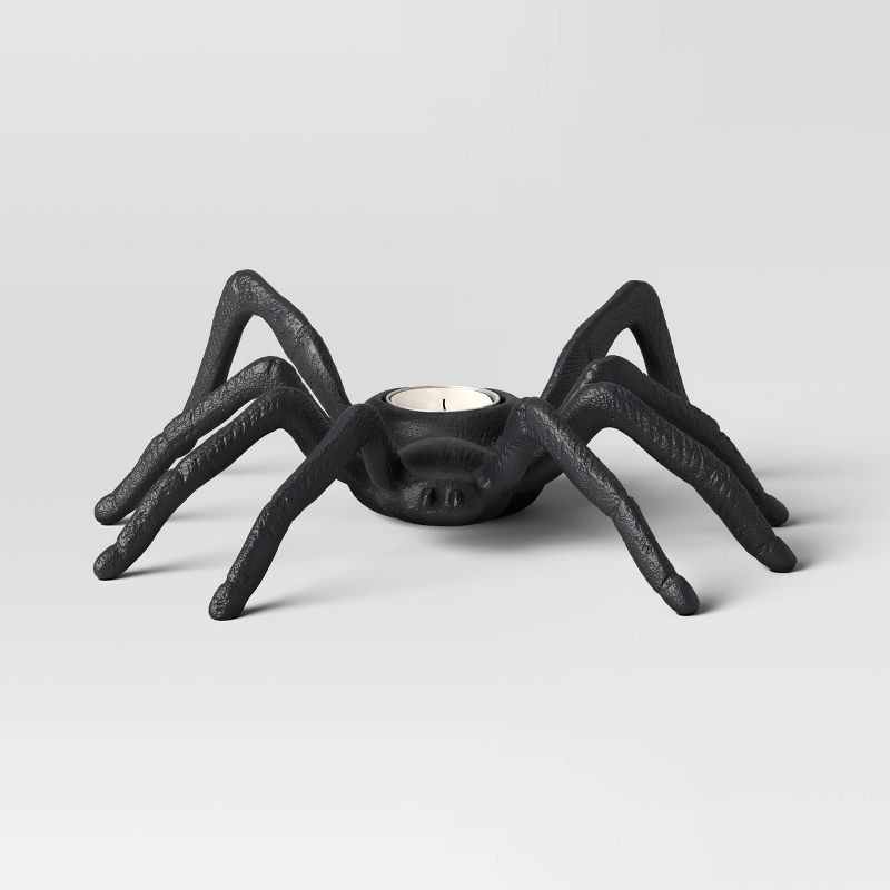 slide 2 of 4, Halloween Spider Candle Holder Black - Threshold, 1 ct