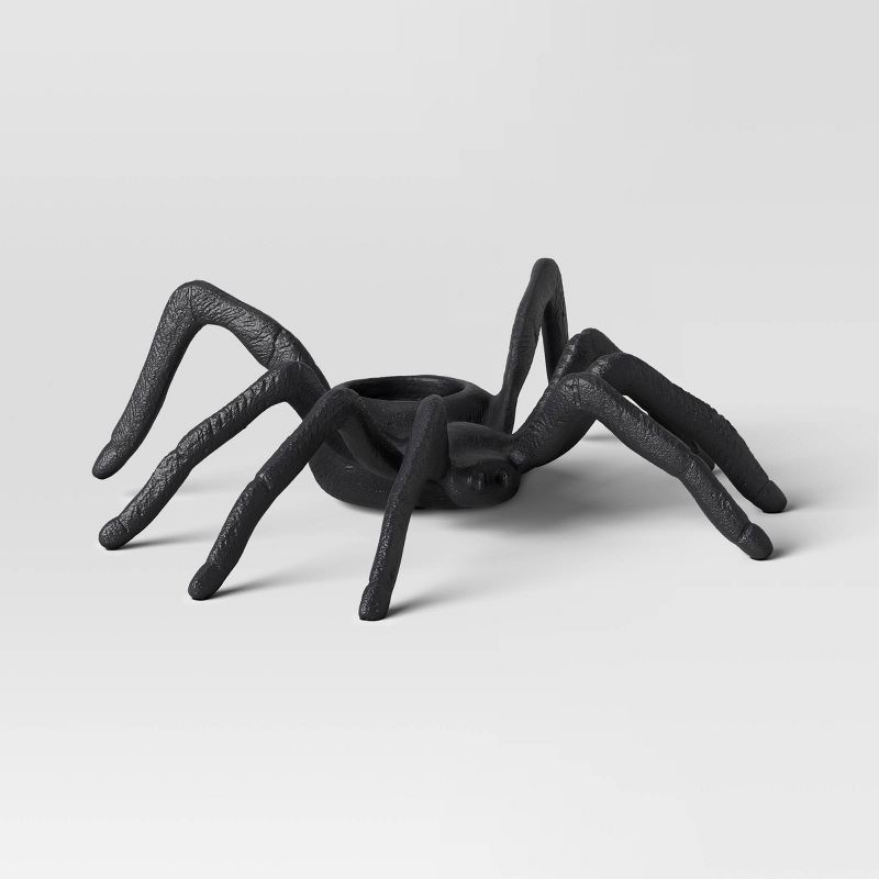 slide 1 of 4, Halloween Spider Candle Holder Black - Threshold, 1 ct