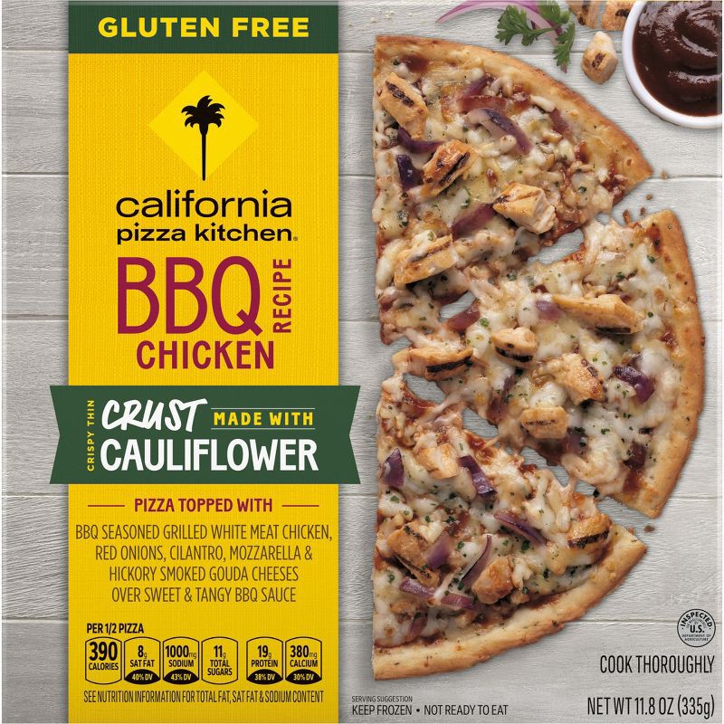 slide 1 of 10, California Pizza Kitchen Cauliflower Crust BBQ Recipe Chicken Frozen Gluten Free Pizza - 11.8oz, 11.8 oz