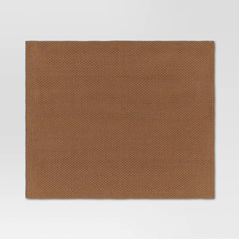 slide 3 of 5, Oversized Recycled Knit Throw Blanket Brown - Threshold™, 1 ct