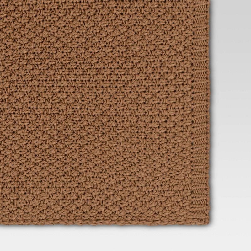 slide 4 of 5, Oversized Recycled Knit Throw Blanket Brown - Threshold™, 1 ct