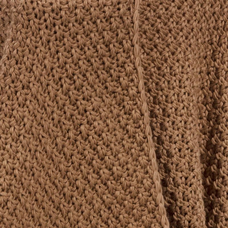 slide 5 of 5, Oversized Recycled Knit Throw Blanket Brown - Threshold™, 1 ct