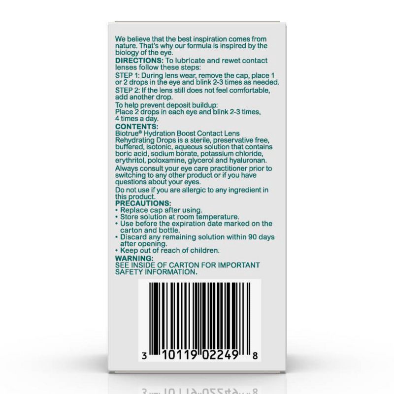 slide 5 of 6, Biotrue Hydration Boost Rehydrating Contact Eye Drops - 0.33 fl oz, 0.33 fl oz