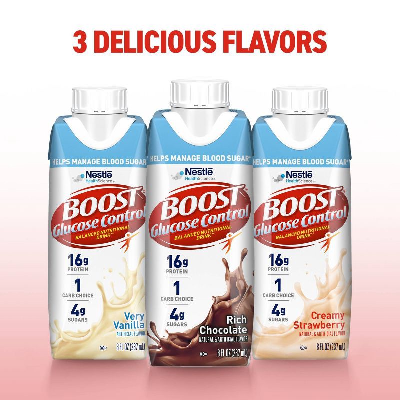 slide 5 of 7, Boost Glucose Control Nutritional Shakes - Rich Chocolate - 8 fl oz/12pk, 12 ct; 8 fl oz