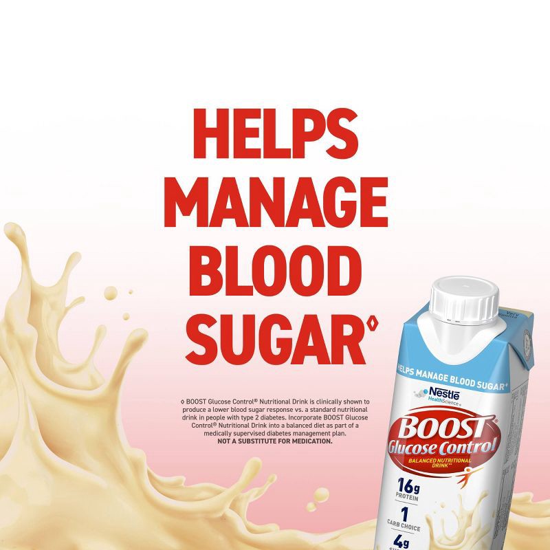 slide 3 of 7, Boost Glucose Control Nutritional Shakes Very Vanilla Non-Caffeinated - 8 fl oz/12pk, 12 ct; 8 fl oz