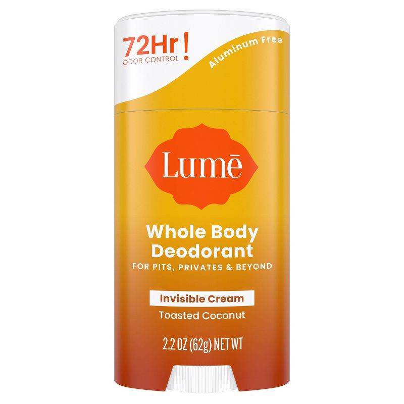 slide 1 of 9, Lume Whole Body Women's Invisible Cream Stick Deodorant Toasted Coconut Scent - Aluminum-Free 2.2oz, 2.2 oz