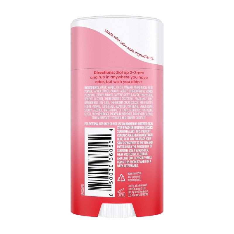 slide 2 of 9, Lume Whole Body Women's Invisible Cream Stick Deodorant Peony Rose Scent - Aluminum-Free 2.2oz, 2.2 oz