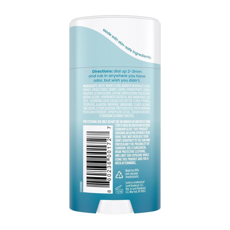 slide 2 of 9, Lume Whole Body Women's Invisible Cream Stick Deodorant - Unscented - Trial Size - Aluminum-Free 2.2oz, 2.2 oz