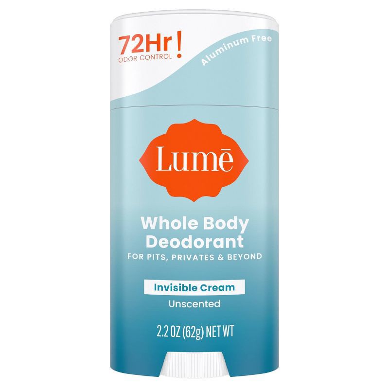 slide 1 of 9, Lume Whole Body Women's Invisible Cream Stick Deodorant - Unscented - Trial Size - Aluminum-Free 2.2oz, 2.2 oz