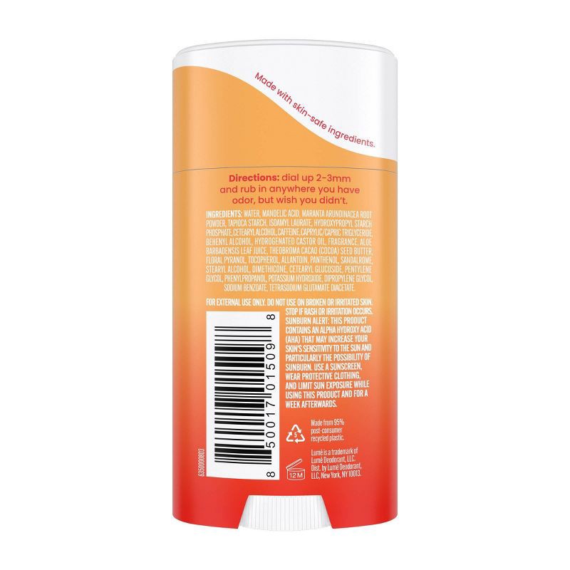 slide 2 of 11, Lume Whole Body Women's Invisible Cream Stick Deodorant - Clean Tangerine Scent - Trial Size - Aluminum-Free 2.2oz, 2.2 oz