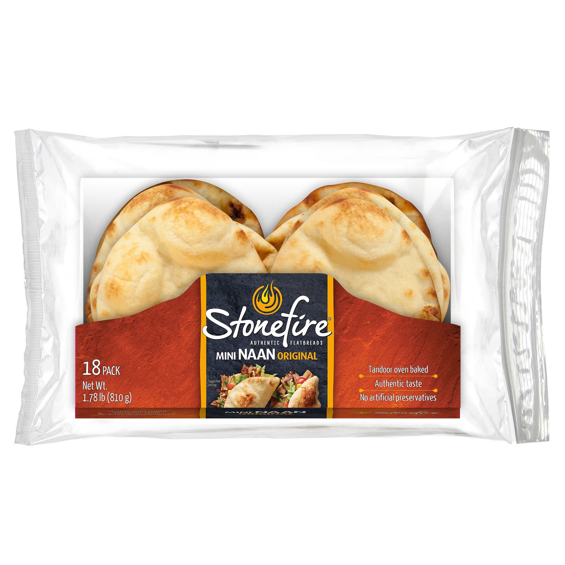 slide 1 of 1, Fgf Brands Stonefire Mini Tandoori Naan Bread, 18 count, 