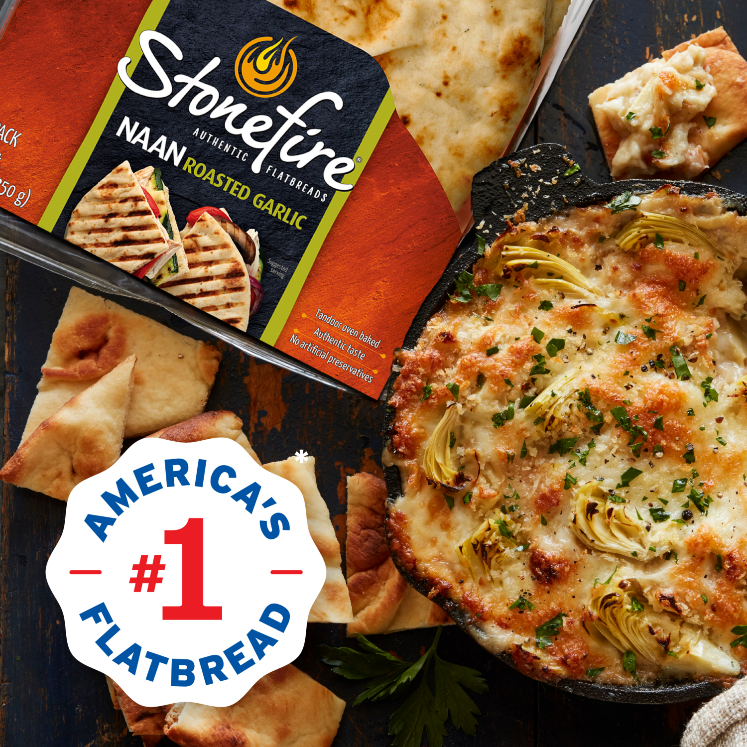 slide 4 of 8, Stonefire Garlic Teardrop Naan, 2 ct; 8.8 oz