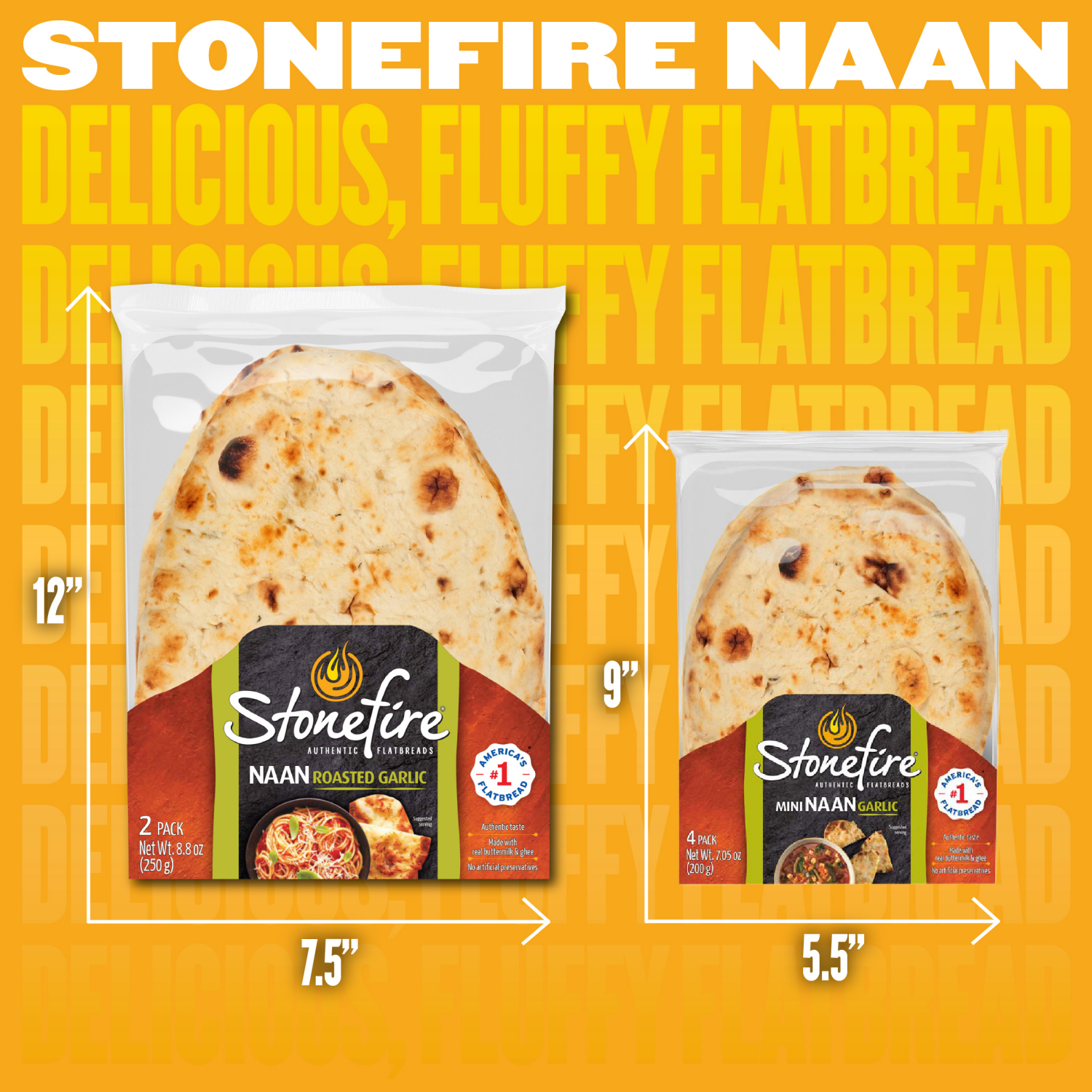 slide 6 of 8, Stonefire Garlic Teardrop Naan, 2 ct; 8.8 oz