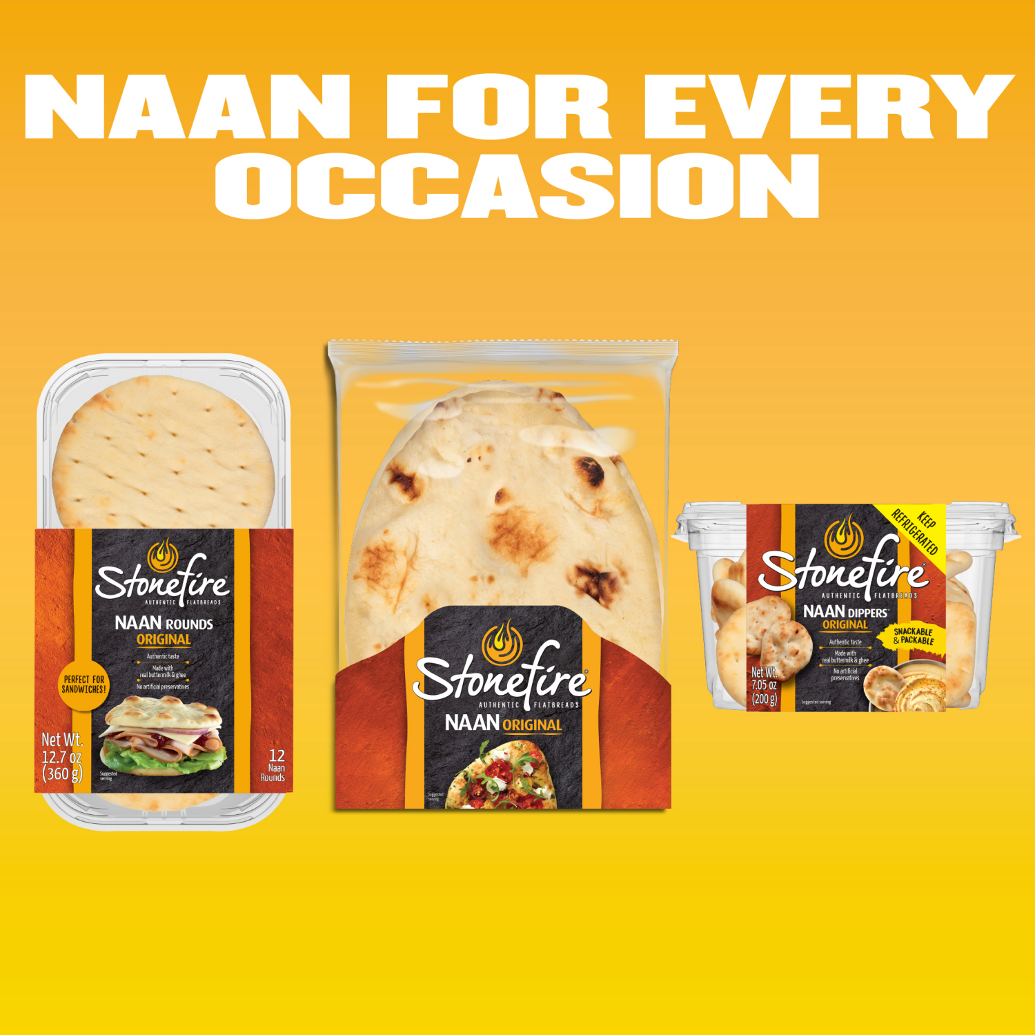slide 7 of 8, Stonefire Original Naan Rounds 12 Each, 12 ct