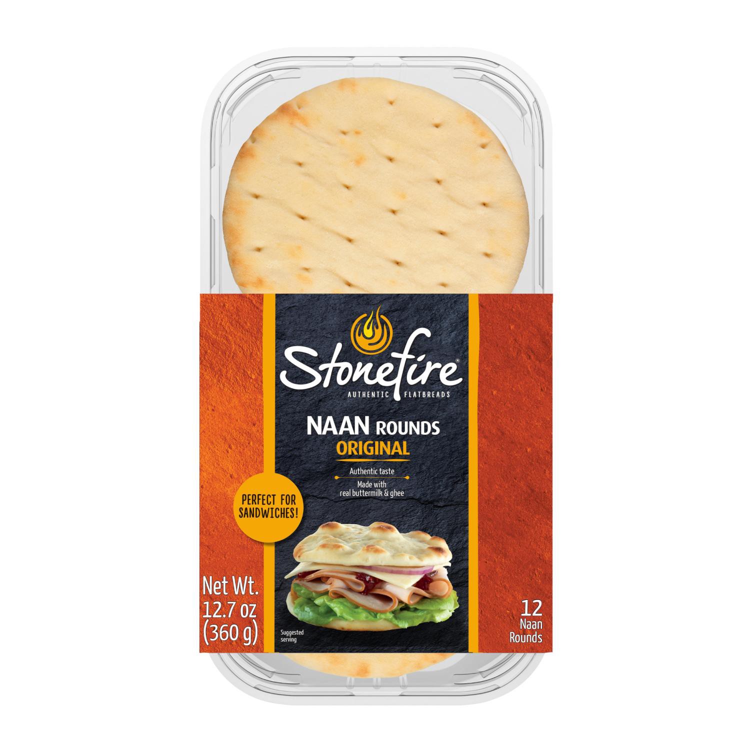 slide 1 of 7, Stonefire® Original Naan Flatbread Rounds, 12 Ct, 12 ct