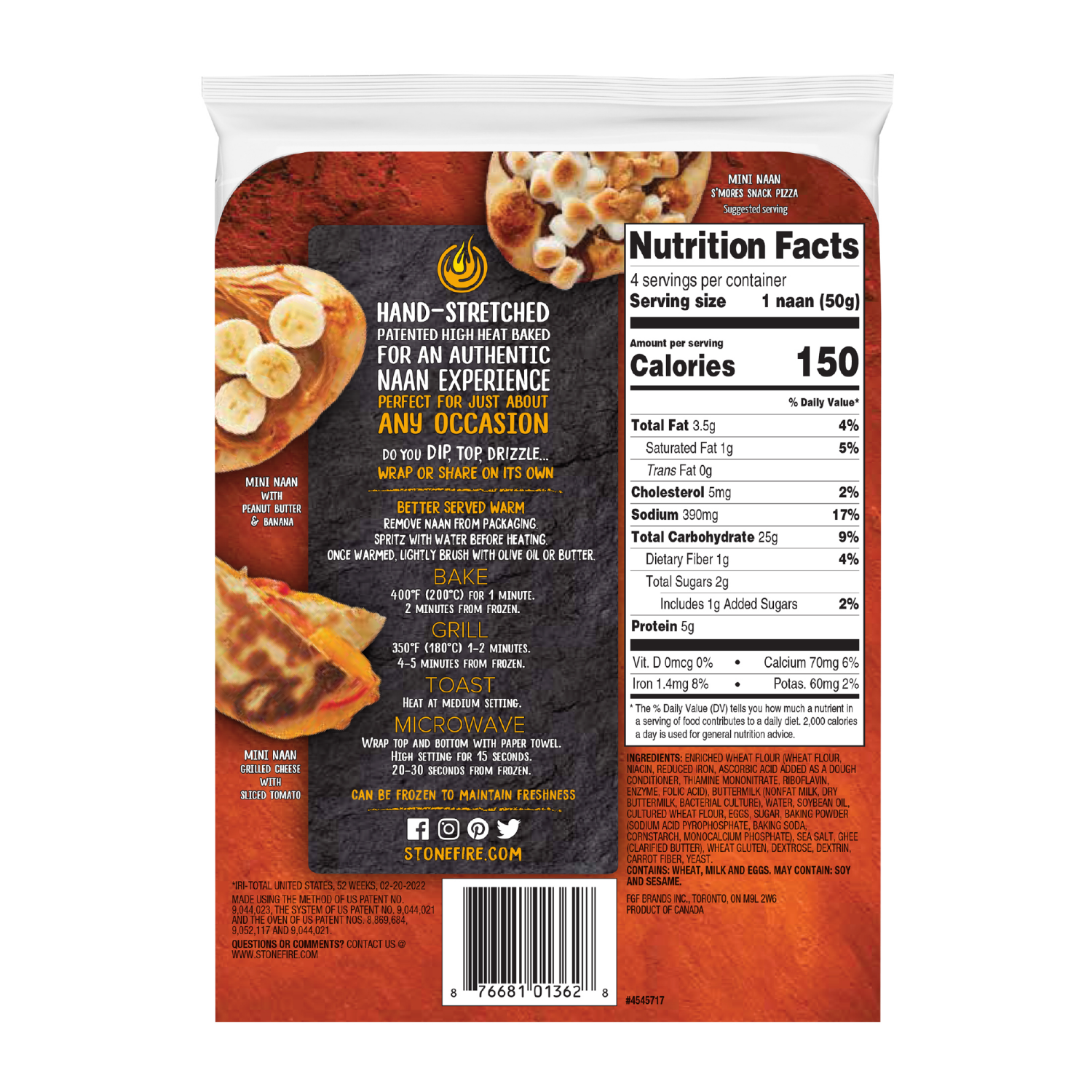 slide 2 of 8, Stonefire Mini Naan Original, 75 oz