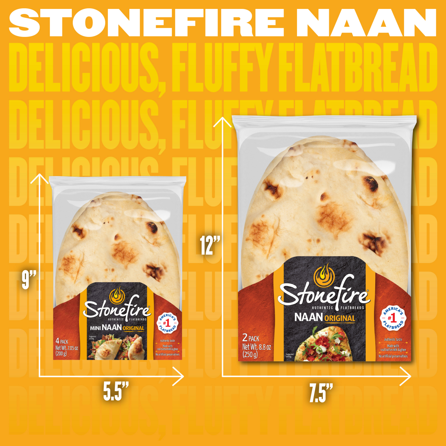 slide 6 of 8, Stonefire Mini Naan Original, 75 oz