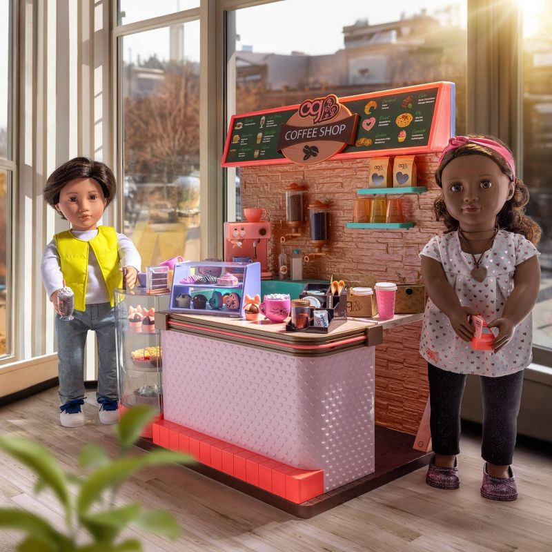 slide 2 of 8, Our Generation Love U Latte Coffee Shop Playset - 64pc, 64 ct