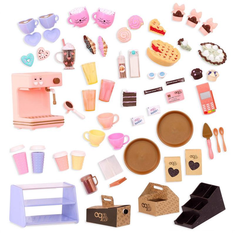 slide 7 of 8, Our Generation Love U Latte Coffee Shop Playset - 64pc, 64 ct