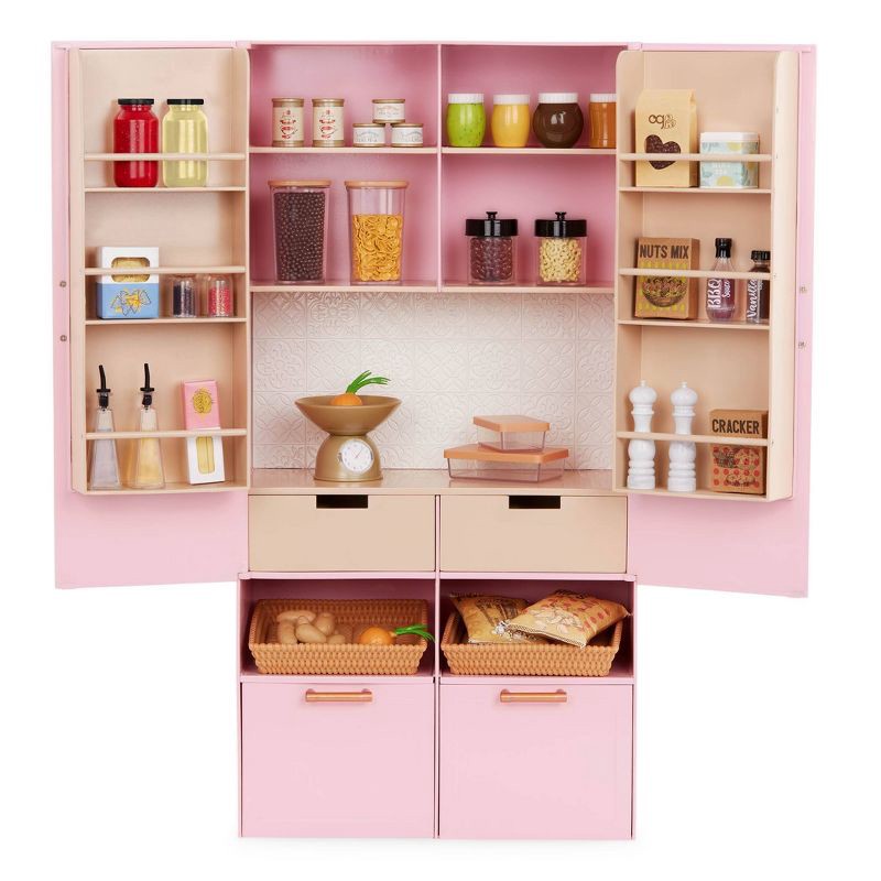 slide 1 of 7, Our Generation Pretty Pantry Home Kitchen Furniture Set for 18" Dolls, 1 ct