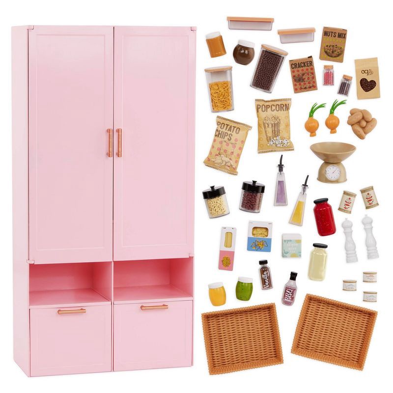 slide 7 of 7, Our Generation Pretty Pantry Home Kitchen Furniture Set for 18" Dolls, 1 ct