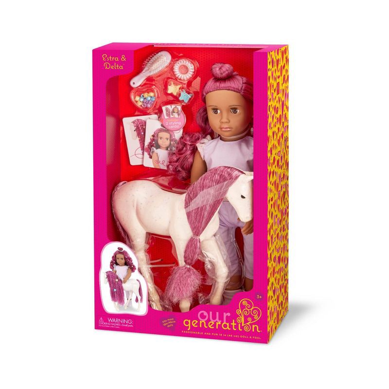 slide 7 of 7, Our Generation Estra & Delta 18" Doll & Foal Hair Play Set, 1 ct