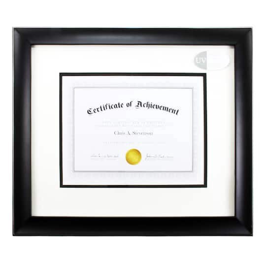 slide 1 of 3, 8.5" X 11" Black Document Frame With Double Mat By Studio Decor, 8.5 in x 11 in