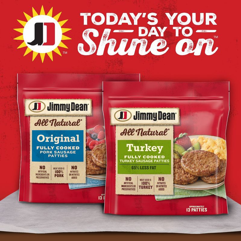 slide 7 of 7, Jimmy Dean Frozen Fully Cooked All-Natural Turkey Patties - 18.3oz, 18.3 oz