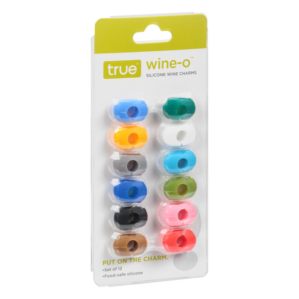 slide 1 of 1, True Wine-O Silicone Wine Charms, 12 ct