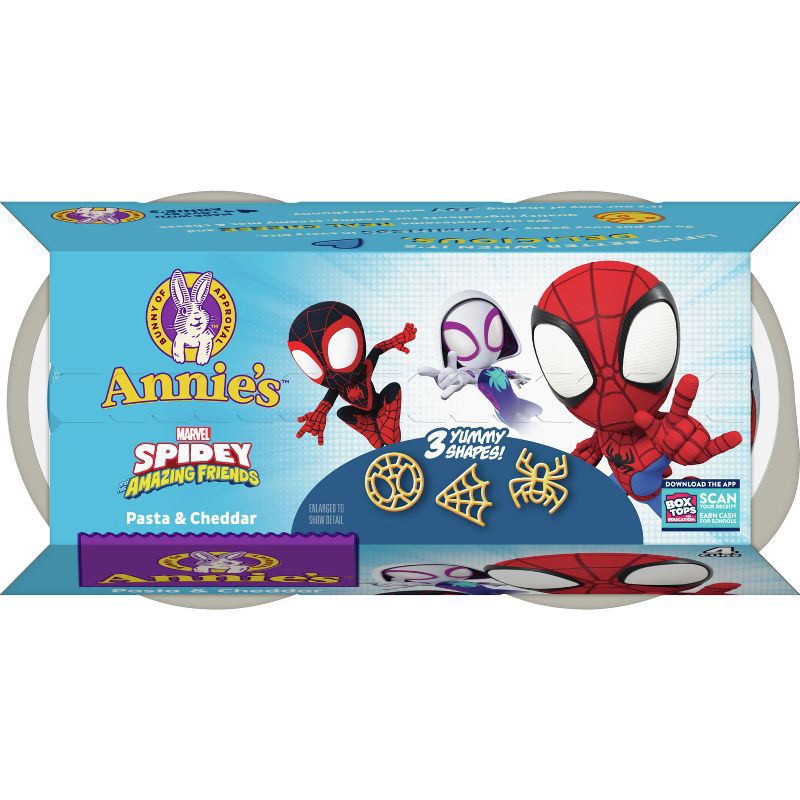 slide 7 of 7, Annie's Spidey Shapes & Cheddar Mac and Cheese Microwavable Cups - 8.04oz / 4pk, 8.04 oz, 4 ct