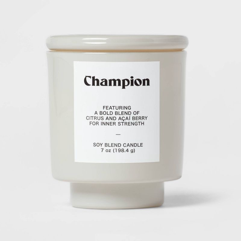 slide 1 of 3, Grey Exterior Painted Glass w/ Glass Lid Citrus and Acai Berry "Champion" 7oz - Room Essentials™, 7 oz