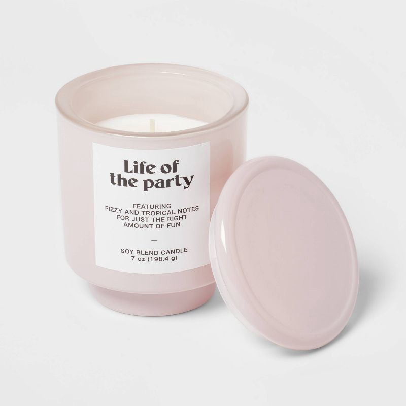 slide 3 of 3, 7oz Lavender Exterior Painted Glass with Glass Lid Life Of The Party Candle - Room Essentials™, 7 oz