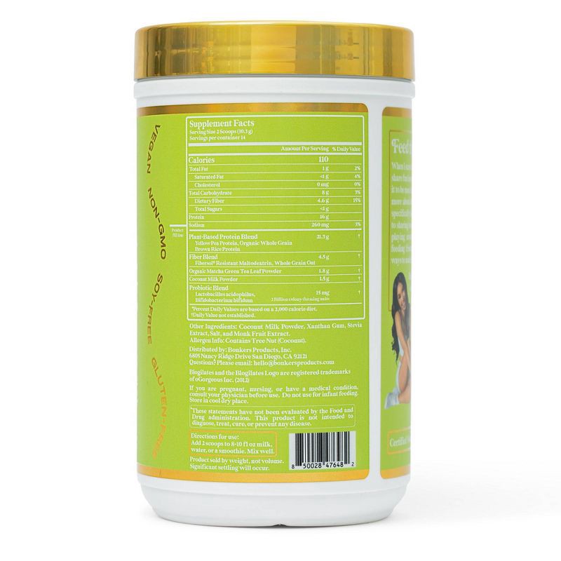 slide 2 of 4, Blogilates Sculpt & Debloat Vegan Plant Protein Powder - Matcha Milkshake - 14.3oz, 14.3 oz