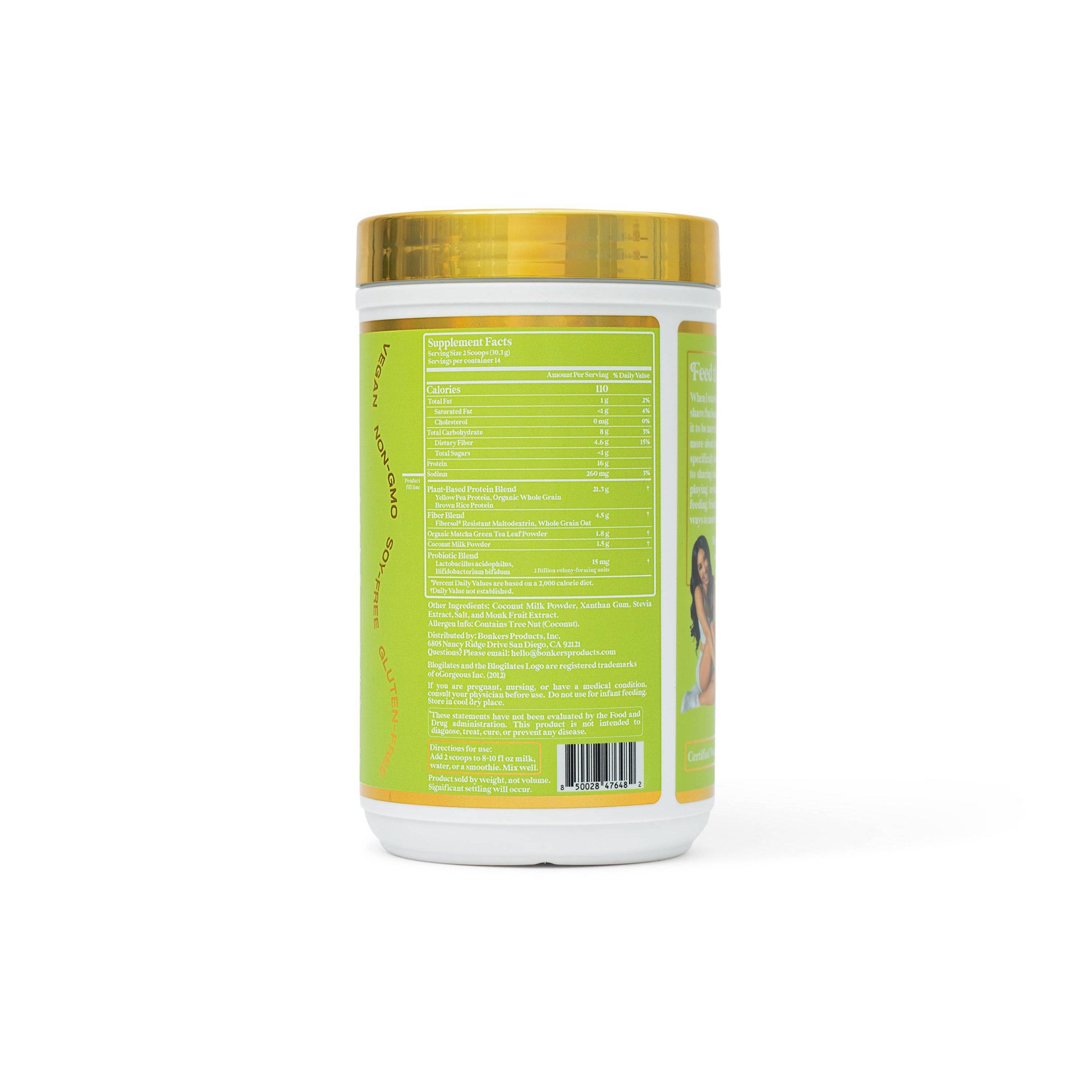 Blogilates Sculpt & Debloat Plant Protein Powder Matcha Milkshake