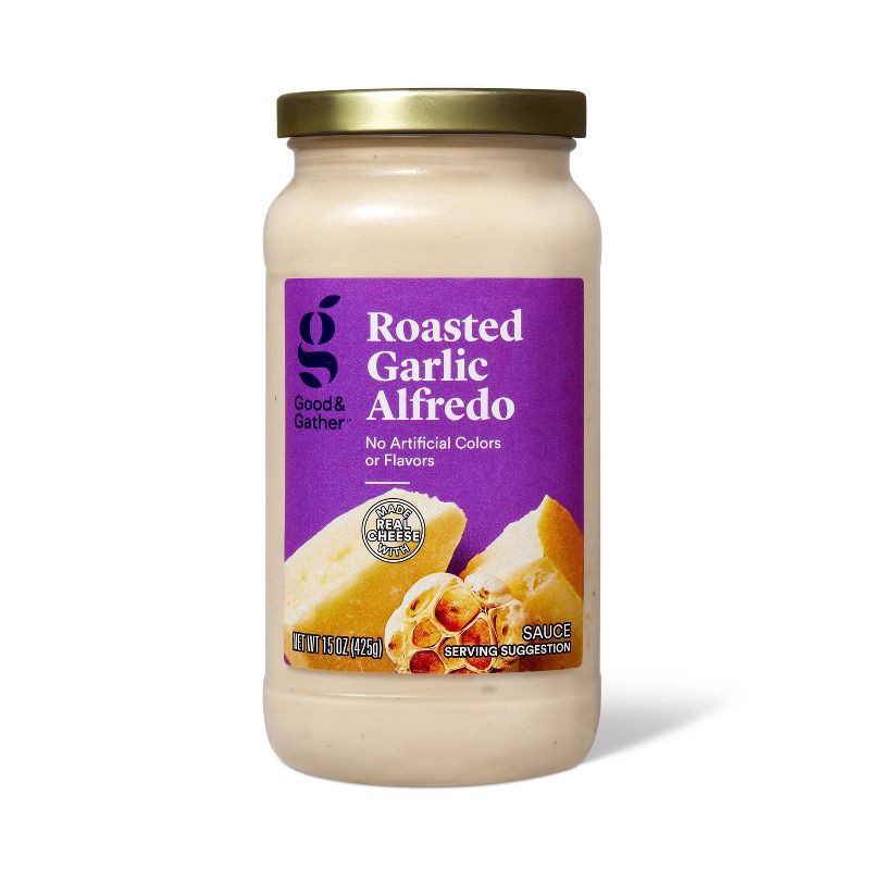 slide 1 of 3, Roasted Garlic Alfredo Sauce - 15oz - Good & Gather™, 15 oz