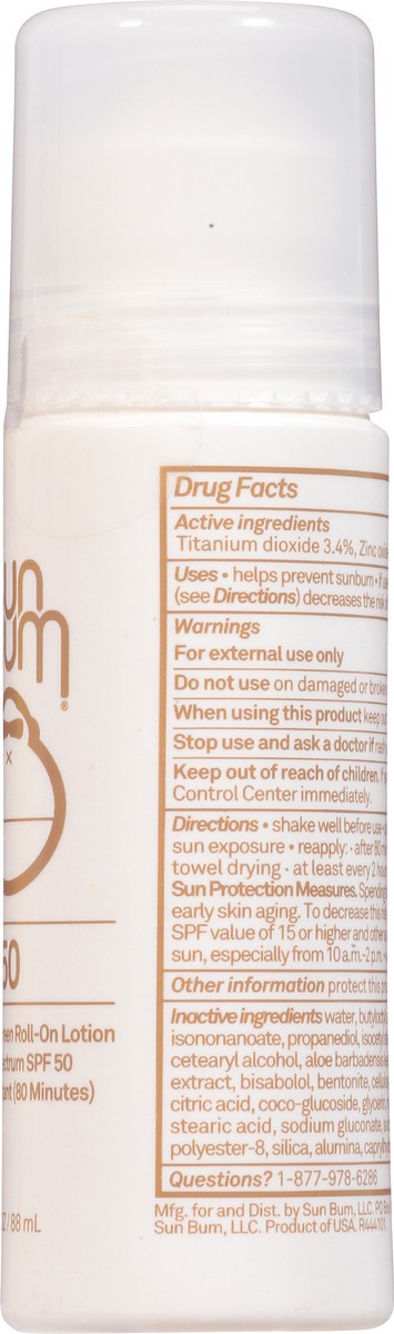 slide 3 of 9, Sun Bum Mineral Sunscreen Roll-On - SPF 50, 3 fl oz