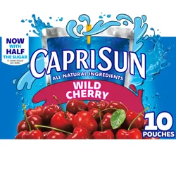 Capri Sun Wild Cherry Flavored with other natural flavor Juice Drink Blend, 10 ct Box, 6 fl oz Pouches