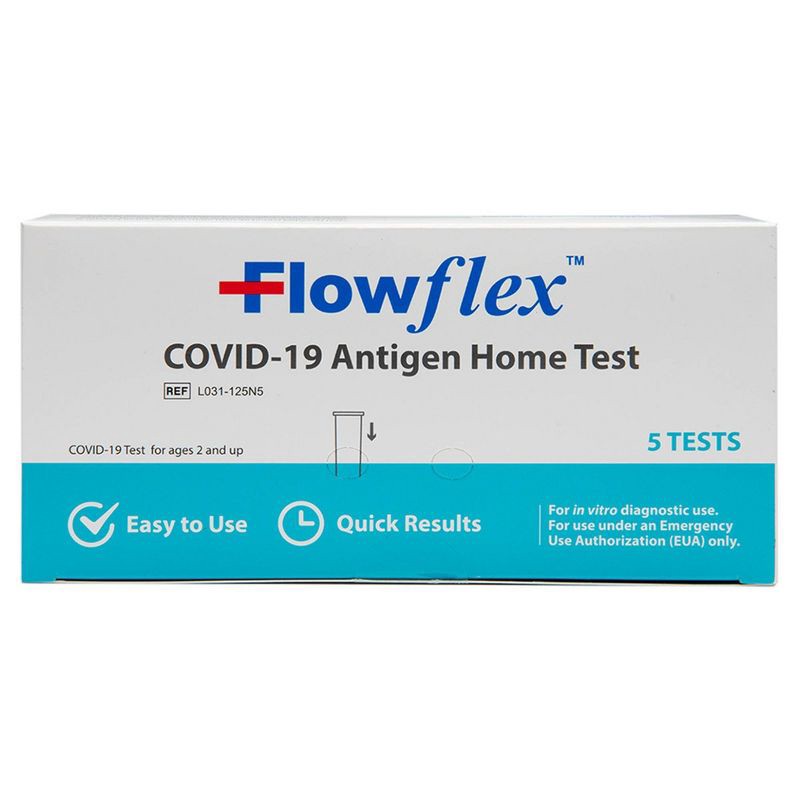 slide 1 of 6, FlowFlex Covid-19 Antigen Home Test - 5ct, 5 ct