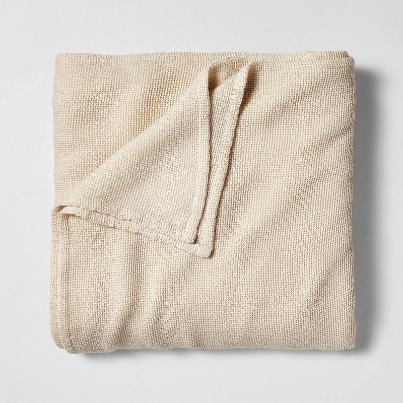 slide 1 of 4, King Micro Waffle Bed Blanket Natural - Casaluna™: OEKO-TEX Certified, Lyocell & Cotton, Machine Washable, 1 ct
