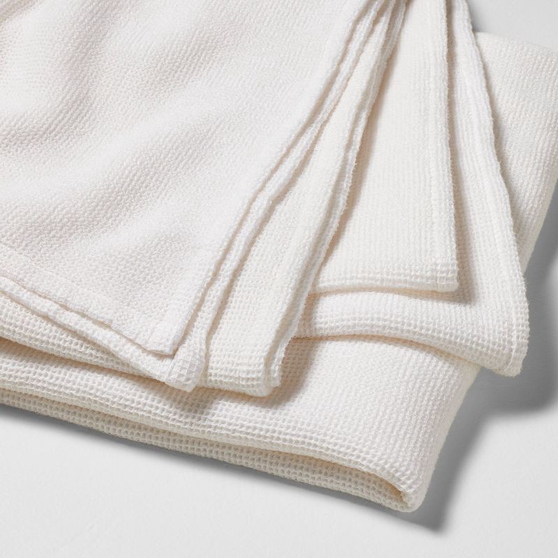 slide 3 of 4, King Micro Waffle Bed Blanket White - Casaluna™: OEKO-TEX Certified, Lyocell & Cotton, Machine Washable, 1 ct