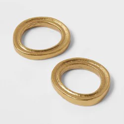 2pk Napkin Rings Gold - Threshold