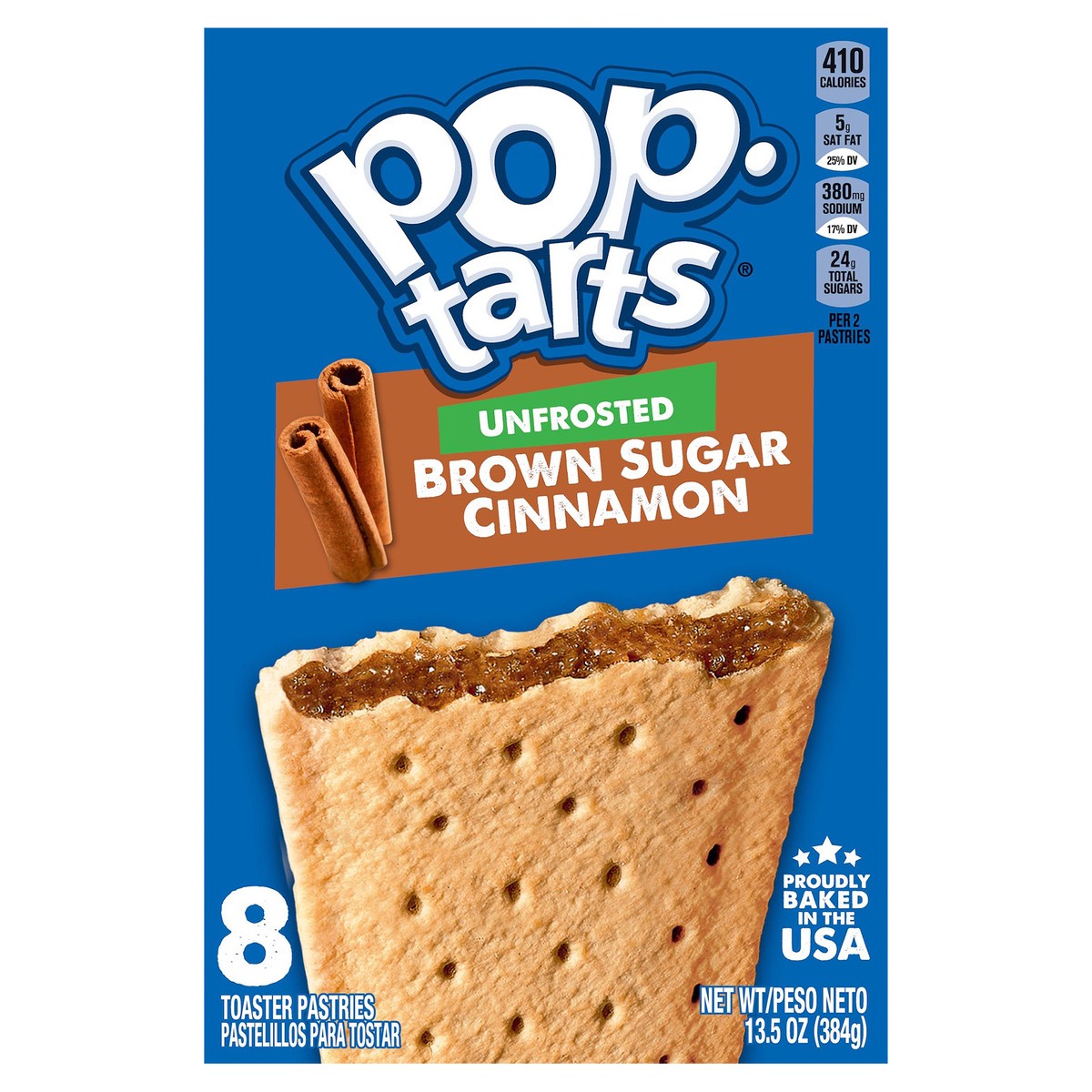 slide 1 of 8, Pop-Tarts Toaster Pastries, Unfrosted Brown Sugar Cinnamon, 13.5 oz, 4 Count, 13.5 oz