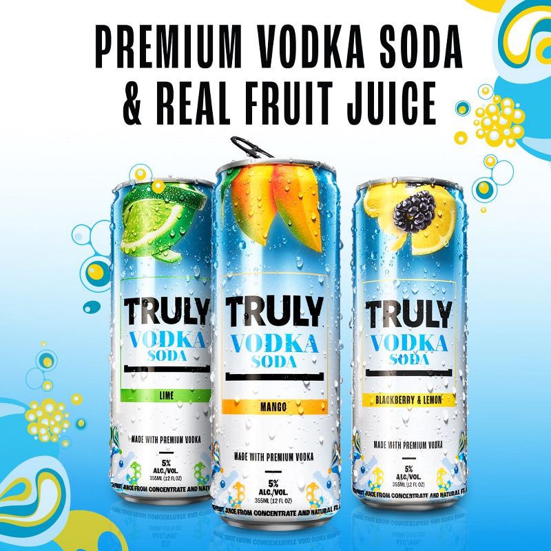 slide 6 of 10, Truly Spiked & Sparkling Truly Vodka Seltzer Variety - 8pk/12 fl oz Cans, 8 ct; 12 fl oz